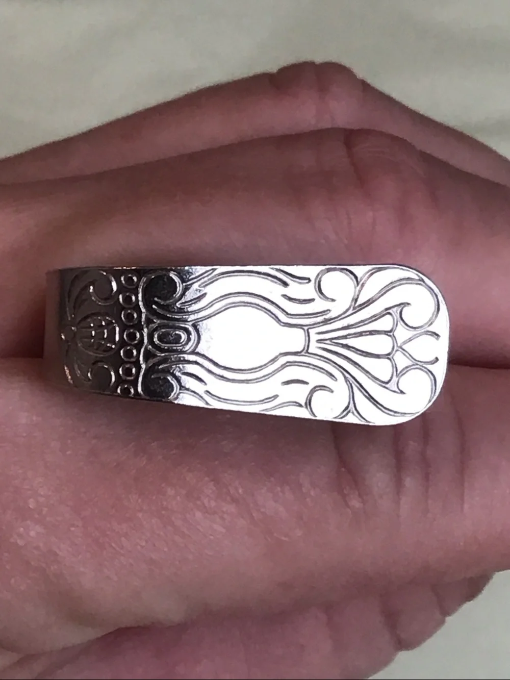 Vintage Silver Spoon Ring, Adjustable